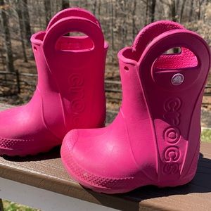 Pink CROC boots sz 6